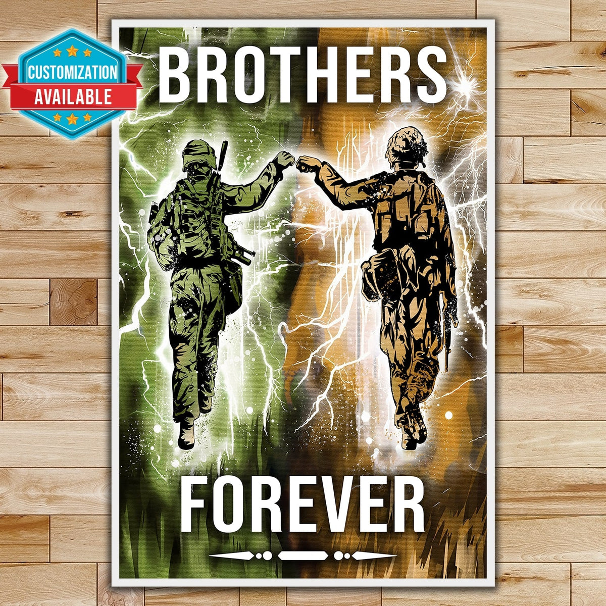 SD044 - Brothers Forever - Army - Marine - Vertical Poster - Vertical Canvas - Soldier Poster