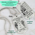 SDD026 - Call On Me Brother - English - Quitting Is Not - Slodier Dog Tag - Engrave Double Silver Dog Tag