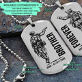 SDD036 - Brother Forever - Army - Marine - Soldier Dog Tag - Double Side Silver Dog Tag