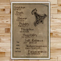 VK001 - The Nine Noble Virtues - Viking Poster