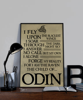 VK003 - Raven Odin - Viking Poster