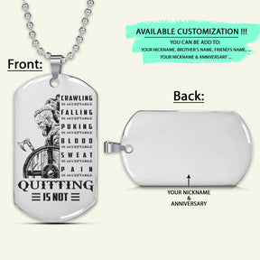 VKD008 - Quitting Is Not - Viking DogTag - Engrave Silver Dog Tag