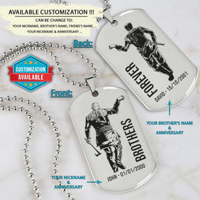 VKD020 - Brothers Forever - Ragnar Lothbrok - Floki - Vikings - Double Sided Engrave Silver Dog Tag