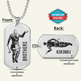 VKD020 - Brothers Forever - Ragnar Lothbrok - Floki - Vikings - Double Sided Engrave Silver Dog Tag