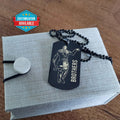 VKD021 - Brothers Forever - Ragnar Lothbrok - Floki - Vikings - Double Sided Engrave Black Dog Tag