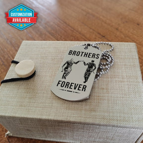 VKD024 - Brothers Forever - Call On Me Brother - Ragnar Lothbrok - Floki - Vikings - Double Sided Engrave Silver Dog Tag