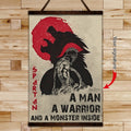 WA001 - A Man - A Warrior - A Monster Inside - Spartan - Vertical Poster - Vertical Canvas - Warrior Poster
