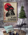 WA001 - A Man - A Warrior - A Monster Inside - Spartan - Vertical Poster - Vertical Canvas - Warrior Poster