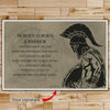 WA032 - Nobody Is Born A Warrior - Spartan - Horizontal Poster - Horizontal Canvas - Warrior Poster