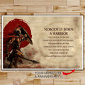 WA107 - Nobody Is Born A Warrior - English - Spartan - Horizontal Poster - Horizontal Canvas - Warrior Poster
