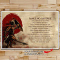 WA108 - Make No Mistake - English - Spartan - Horizontal Poster - Horizontal Canvas - Warrior Poster