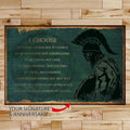 WA110 - I Choose - English - Spartan - Horizontal Poster - Horizontal Canvas - Warrior Poster