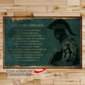 WA111 - Make No Mistake - English - Spartan - Horizontal Poster - Horizontal Canvas - Warrior Poster