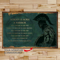 WA112 - Nobody Is Born A Warrior - English - Spartan - Horizontal Poster - Horizontal Canvas - Warrior Poster
