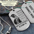 WAD011 - Quitting Is Not - Warrior Dog Tag - Engrave Sliver Dog Tag