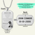 WAD021 - Spartan Code - English - Warrior Dog Tag - Engrave Sliver Dog Tag