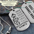 WAD025 - Quitting Is Not - Warrior Dog Tag - Engrave Sliver Dog Tag