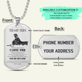 WAD042 - Mom To Son - Your Way Back Home - Warrior Dog Tag - Engrave Sliver Dog Tag