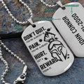 WAD043 - Don't Quit - Get A Reward From It - Warrior Dog Tag - Engrave Sliver Dog Tag