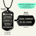 WAD044 - Humble When You Are Victorious - Warrior Dog Tag - Engrave Black Dog Tag