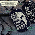 WAD047 - Quitting Is Not - I Don't Stop When I Am Tired - I Stop When I Am Done - Warrior Dog Tag - Engrave Double Black Dog Tag