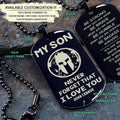WAD048 - To My Son - It's Not About Being Better Than Someone Else - It's About Being Better Than You Were The Day Before - It's About Being Better Than You Were The Day Before - Warrior Dog Tag - Engrave Double Black Dog Tag
