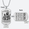 WAD060 - Call On Me Brother - It's Not About Being Better Than Someone Else - Warrior - Spartan Necklace - Engrave Silver Dog Tag
