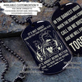 WAD061 - Call On Me Brother - It's Not About Being Better Than Someone Else - Warrior - Spartan Necklace - Engrave Black Dog Tag
