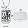 WAD062 - Call On Me Brother - Warrior - Spartan Necklace - Engrave Silver Dog Tag