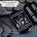 WAD063 - Call On Me Brother - Warrior - Spartan Necklace - Engrave Black Dog Tag