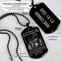 WAD063 - Call On Me Brother - Warrior - Spartan Necklace - Engrave Black Dog Tag