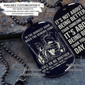 WAD065 - Call On Me Brother - It's Not About Being Better Than Someone Else - Warrior - Spartan Necklace - Engrave Black Dog Tag