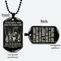 WAD065 - Call On Me Brother - It's Not About Being Better Than Someone Else - Warrior - Spartan Necklace - Engrave Black Dog Tag